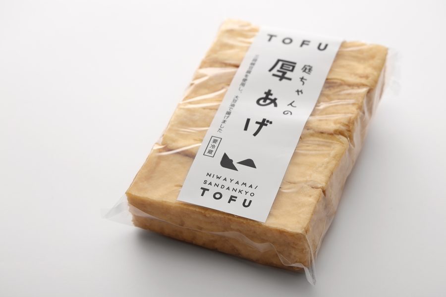 庭ちゃんの厚あげ 三段峡とうふ パッケージ